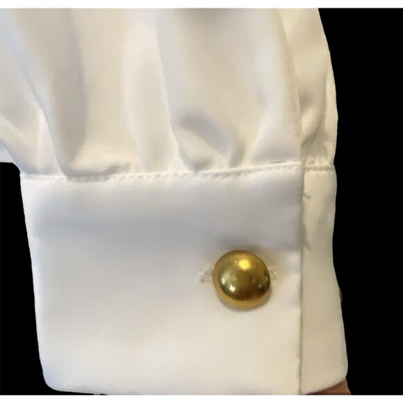 eShakti Double Breasted Shacket Brass Button Long Sleeve White Lined Women L NWT - Picture 3 of 10